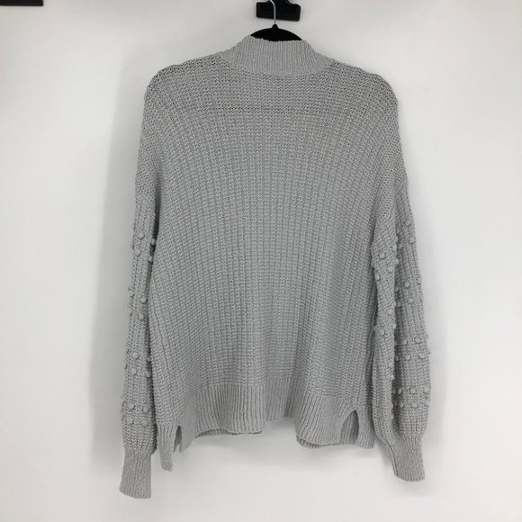 Madewell Grey Bobble Cardigan / Open front Sweater in Cool Fog Long sleeve S - Picture 4 of 16